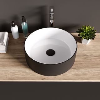 Раковина Grossman Color 36см чёрный/белый GR-4040BW